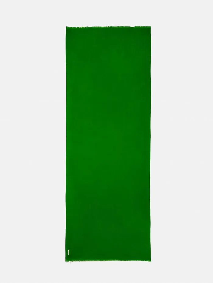 Wool Silk Pashmina Green Women Jigsaw Ponchos and Scarves