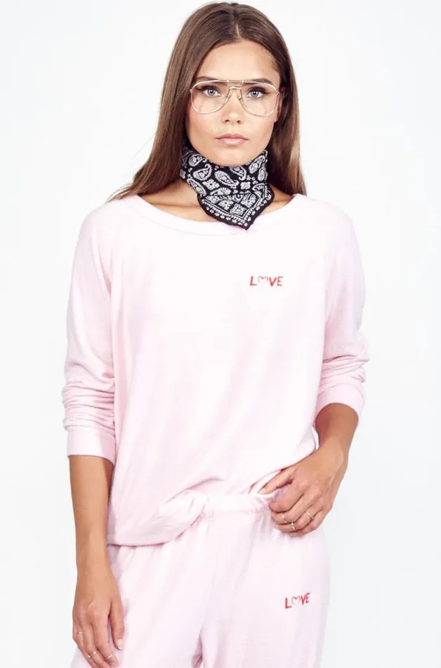 X Exclusive X Love Lip Pullover Tickle Pink Women Lauren Moshi Long Sleeve