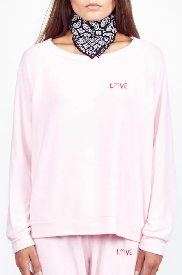 X Exclusive X Love Lip Pullover Tickle Pink Women Lauren Moshi Long Sleeve