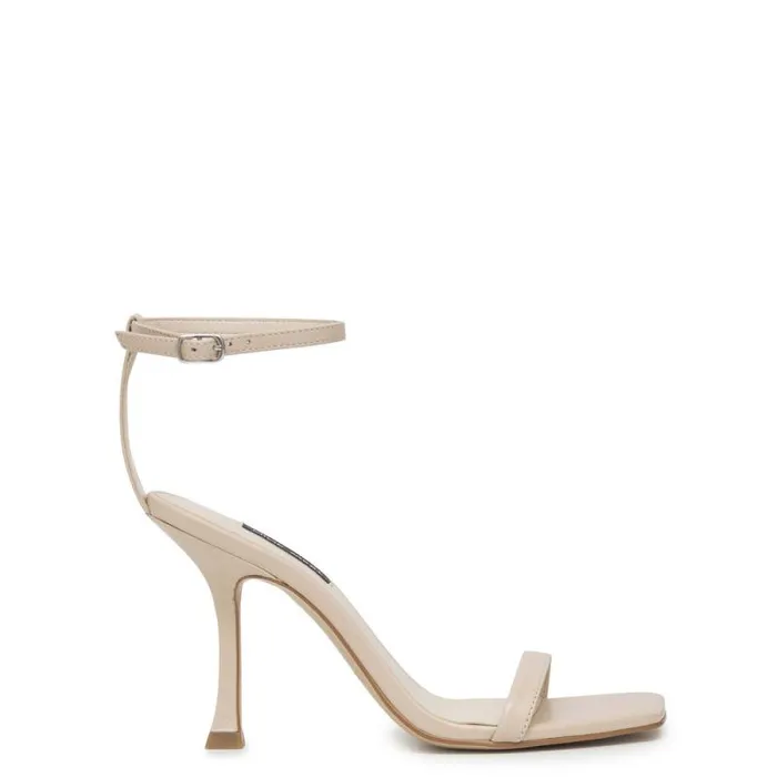 Yess Ankle Strap Sandals Ivory Leather Women Nine West Sandals