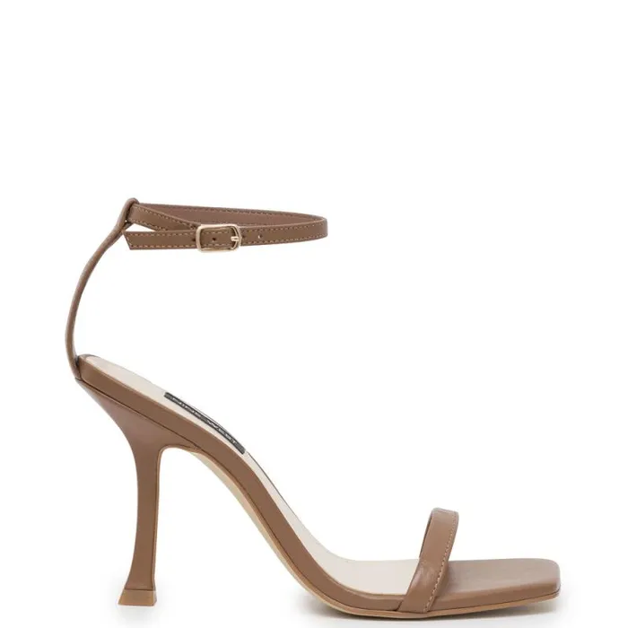 Yess Ankle Strap Sandals Light Brown Leather Women Nine West Sandals