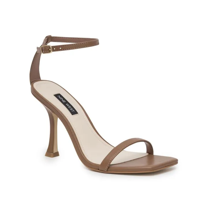 Yess Ankle Strap Sandals Light Brown Leather Women Nine West Sandals Yess Ankle Strap Sandals Light Brown Leather Women Nine West Sandals