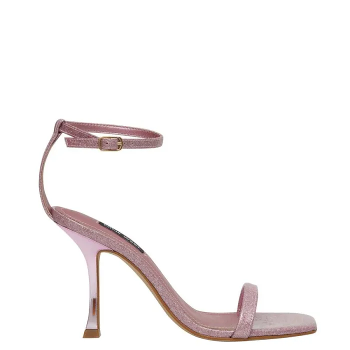 Yess Ankle Strap Sandals Pink Glitter Women Nine West Sandals