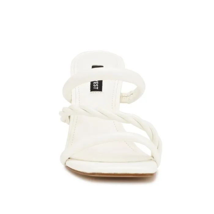 Yester Heeled Slide Sandals White Women Nine West Heels Yester Heeled Slide Sandals White Women Nine West Heels