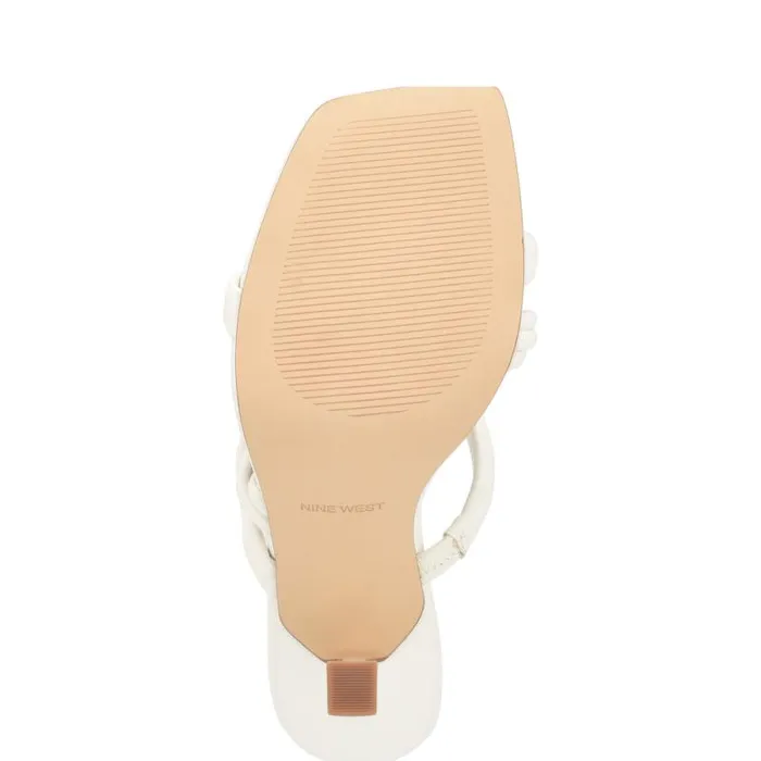 Yester Heeled Slide Sandals White Women Nine West Heels Yester Heeled Slide Sandals White Women Nine West Heels