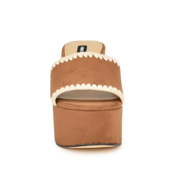 Yickie Platform Slide Sandals Brown Women Nine West Sandals Yickie Platform Slide Sandals Brown Women Nine West Sandals